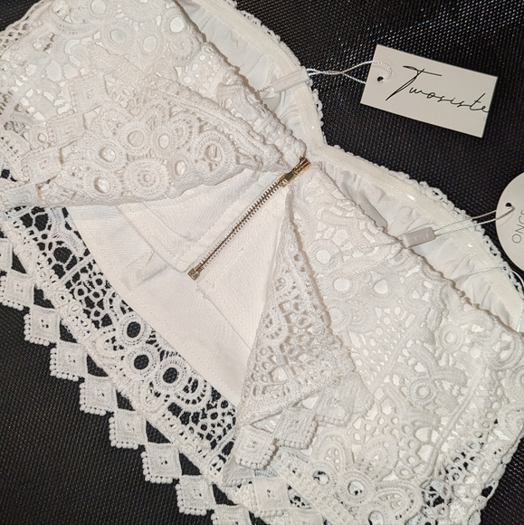 Two Sisters Celine Top White Size 4 Off The Shoulder - Picture 6 of 12